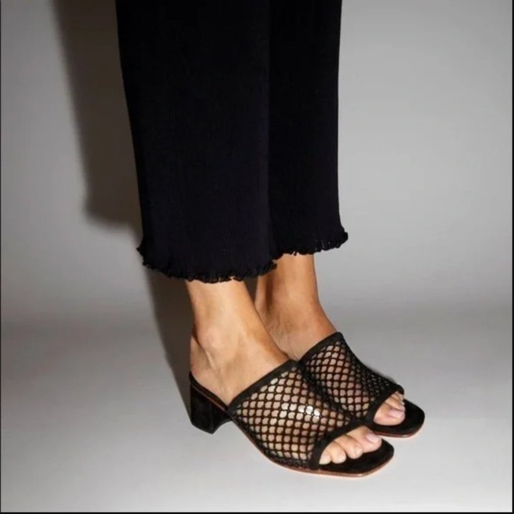 NEW. No. 6 Store Black Oma Suede Mule Slides